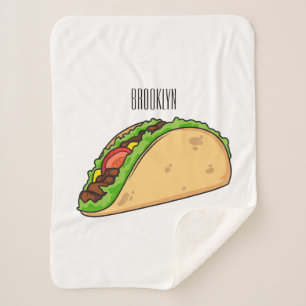 Taco cartoon illustration  sherpa blanket