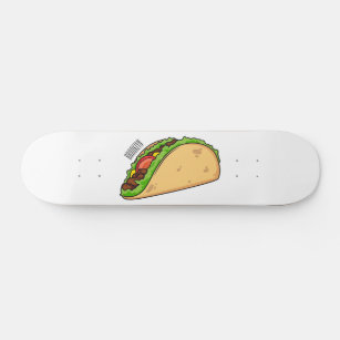 Taco cartoon illustration  skateboard