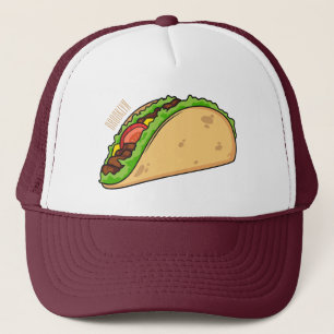 Taco cartoon illustration trucker hat