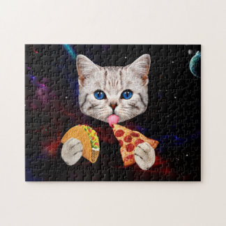 Taco, Cat and pizza Jigsaw Puzzle
