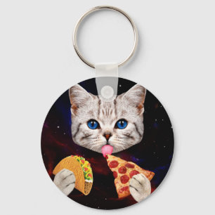 Taco, Cat and pizza Key Ring