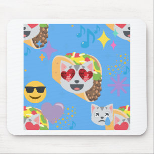 taco cat emoji mouse mat