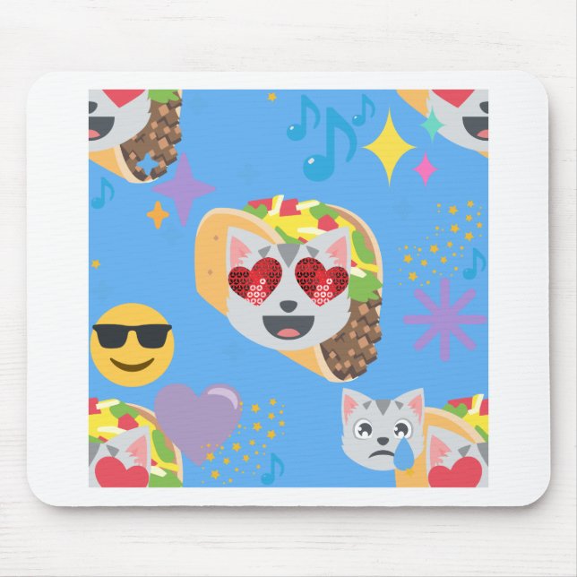 taco cat emoji mouse mat (Front)