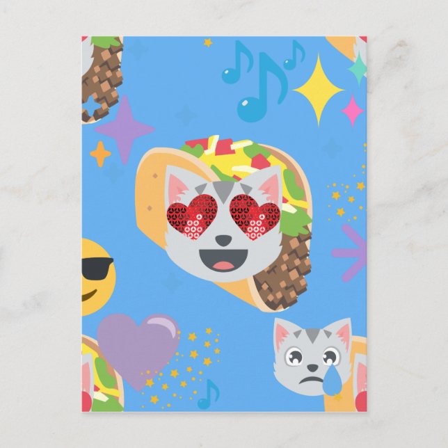 taco cat emoji postcard (Front)