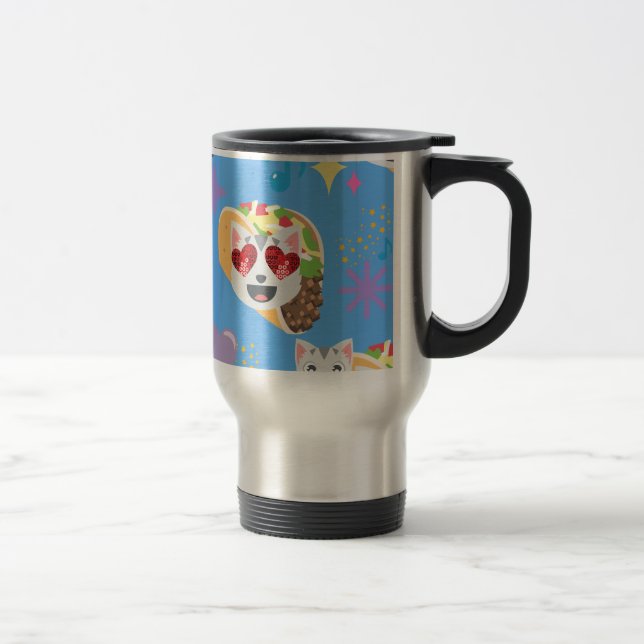 taco cat emoji travel mug (Right)