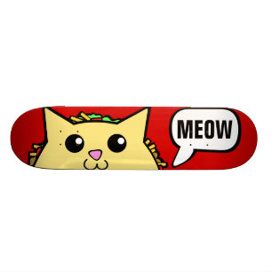 Taco Cat Meow Red Skateboard