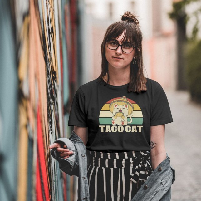 Taco Cat Retro Colours T-Shirt (Creator Uploaded)