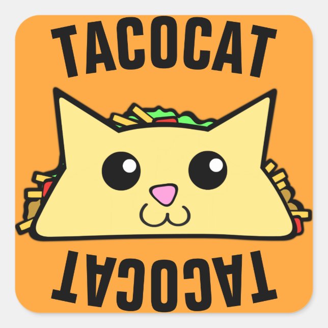 Taco Cat Square Sticker (Front)
