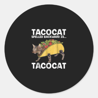 Taco & Cat  - Tacocat Spelled Backward Is Tacocat Classic Round Sticker