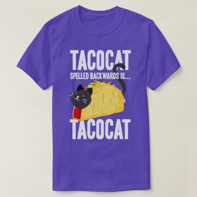 Taco Cat Tacocat Spelled Backwards  Funny Food  (2 T-Shirt (Design Front)