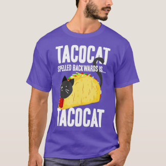Taco Cat Tacocat Spelled Backwards Funny Food (2 T-Shirt