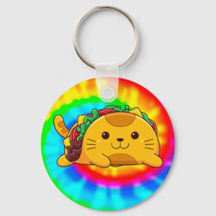 Taco Cat   Tie Dye Key Ring