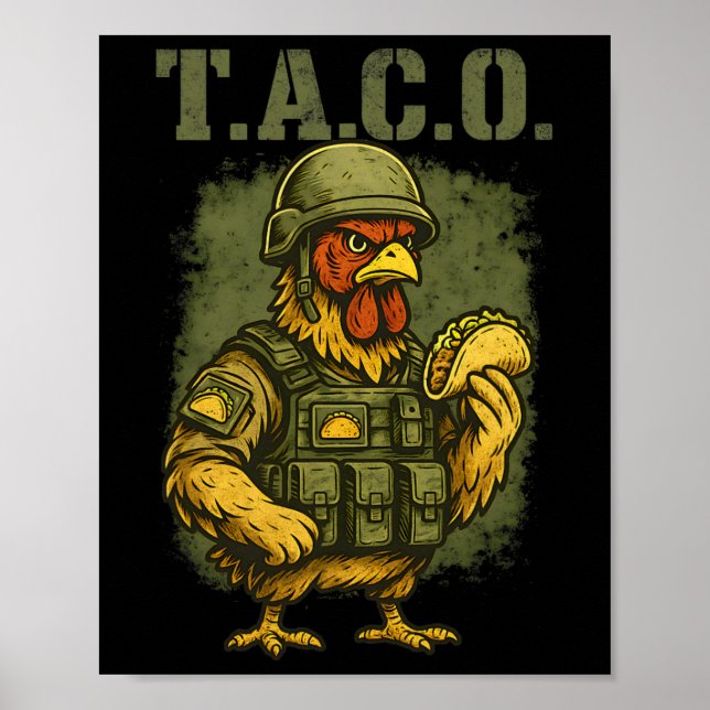 Taco Chicken Usa Military Funny  Poster (Front)