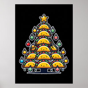 Taco Christmas Tree - Funny Foodie Holiday Food Poster