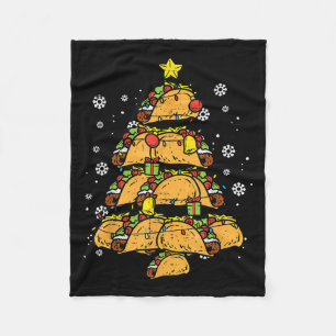Taco Christmas Tree Xmas Mexican Food Fleece Blanket