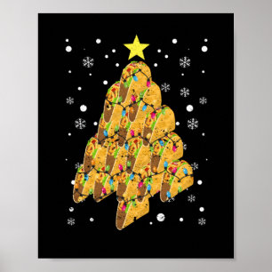Taco Christmas Tree Xmas PJ Tacos Mexican Poster