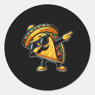 Taco Cinco De Mayo Funny Mexican Fathers Day  Classic Round Sticker
