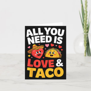 Taco cinco de mayo love cute heart sombrero food card