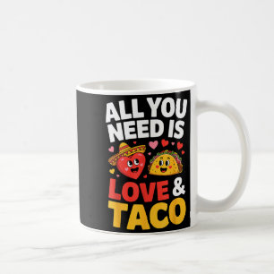 Taco cinco de mayo love cute heart sombrero food coffee mug