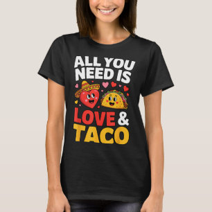Taco cinco de mayo love cute heart sombrero food T-Shirt