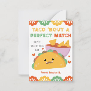 Taco Classroom Valentine's Day Card for Kids