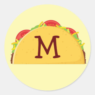 Taco Cute Kids Name Envelope Seal Stickers