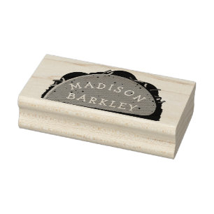 Taco Cute Kids Name Rubber Stamp