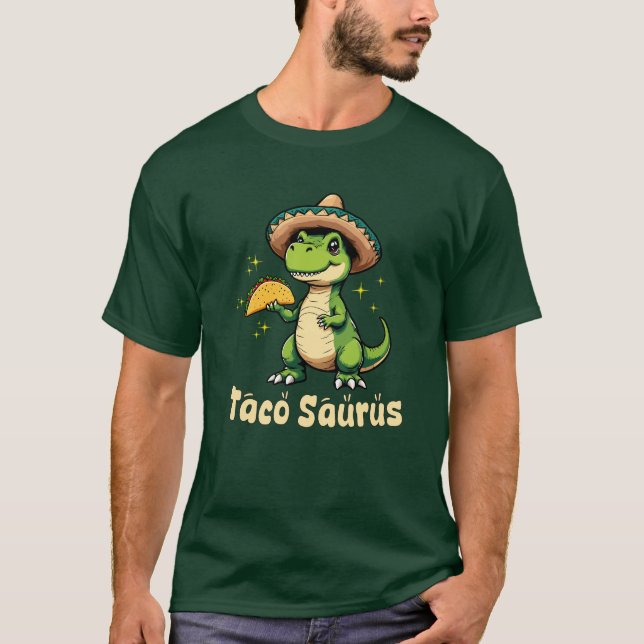 Taco Dinosaur Design T-Shirt (Front)