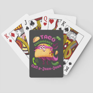 Taco Emergency Call 9 Juan Juan Mexican Food Lover Playing Cards