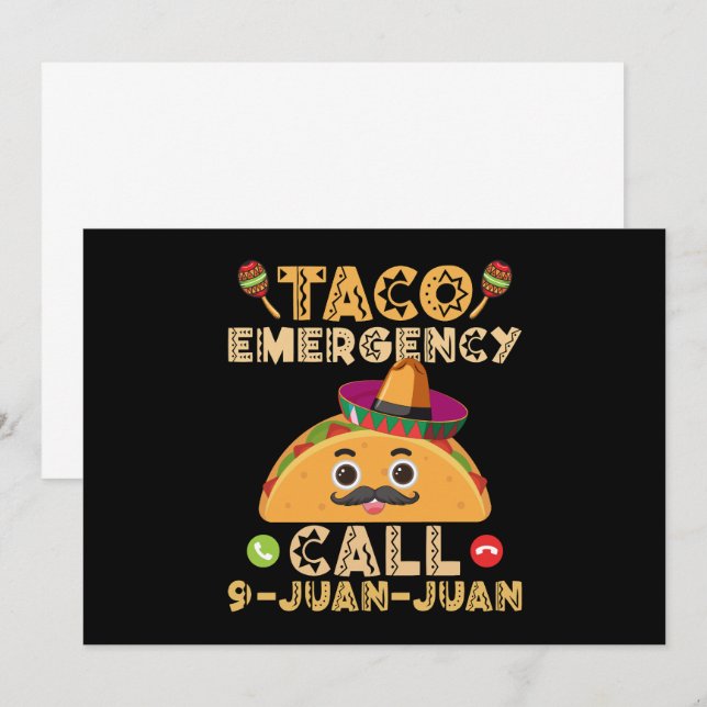Taco Emergency Call Funny Cinco de Mayo Mexican Invitation (Front/Back)