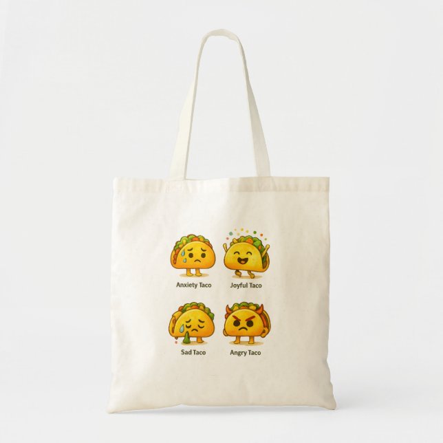 Taco Feelings | Funny Reusable Grocery Tote Bag (Front)