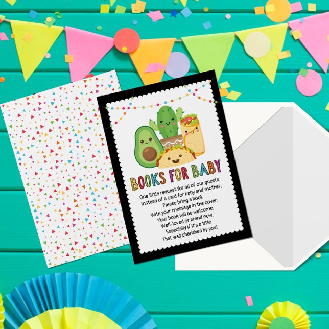 Taco Fiesta Book Request Card, Books For Baby Invitation (Creator Uploaded)