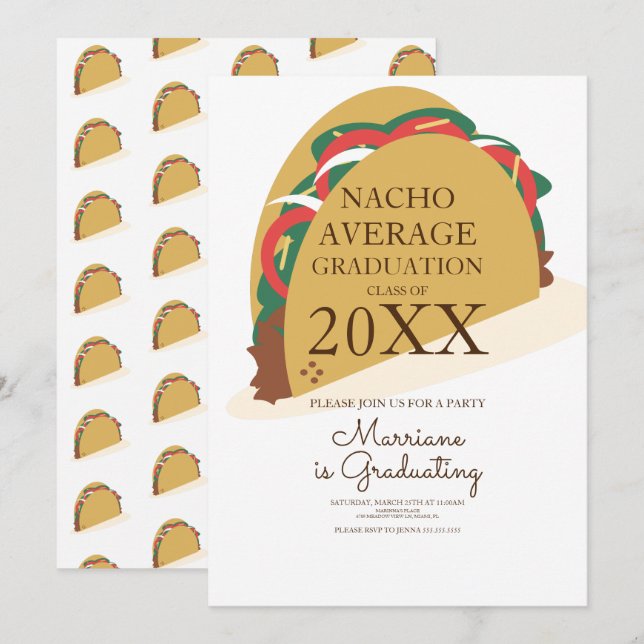 Taco Fiesta Brunch Graduation Invitation (Front/Back)
