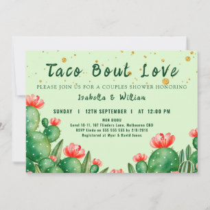 Taco Fiesta Cactus Bridal Shower Invitation