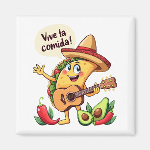Taco Fiesta mit Gitarre und hispanischem Flair Magnet