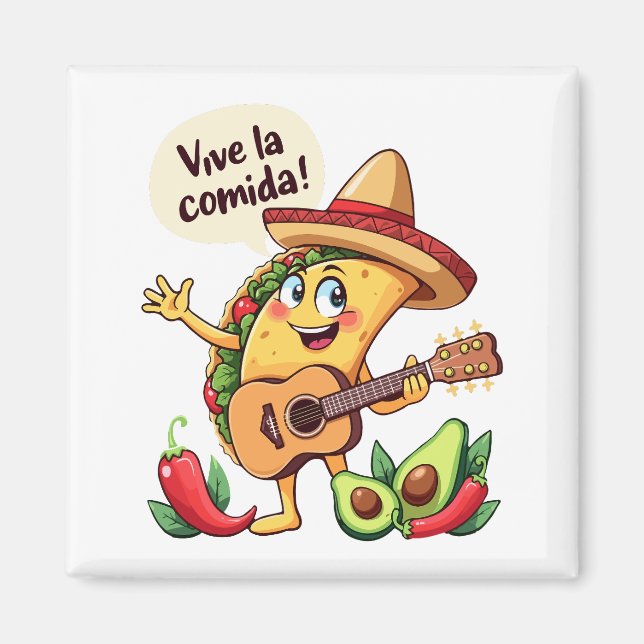 Taco Fiesta mit Gitarre und hispanischem Flair Magnet (Front)