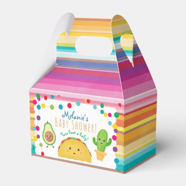 Taco fiesta theme baby shower favour box (Back Side)