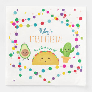 Taco first fiesta theme birthday napkin