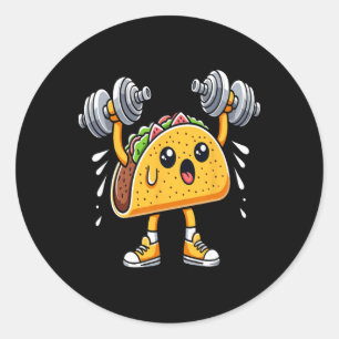 Taco Fitness Workout Gym Cinco De Mayo Mexican Fie Classic Round Sticker