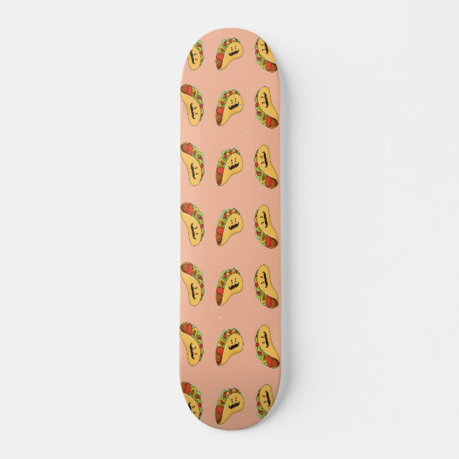 Taco food character pattern skateboard (Front)