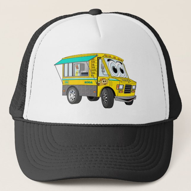 Taco Food Truck Cartoon Trucker Hat (Front)