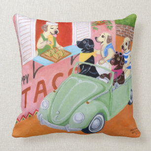 Taco Fun Labradors Painting Cushion