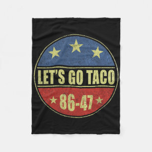 Taco Funny Let's Go Taco Retro Button Fleece Blanket