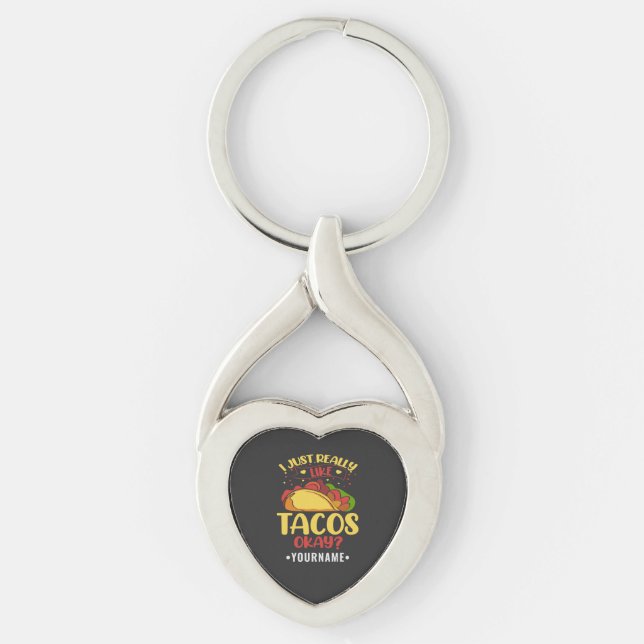 Taco Funny Saying I Just Really Like Tacos Key Ring (Front)