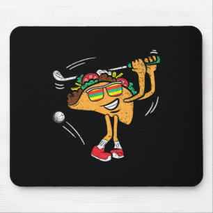 Taco Golf Player Cinco De Mayo Mexican Golfer Food Mouse Mat
