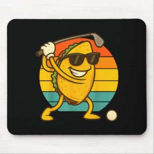 Taco golfing golf player cinco de mayo mouse mat