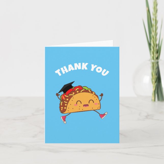Taco Graduation Party Blank Thank You Cards (Front)