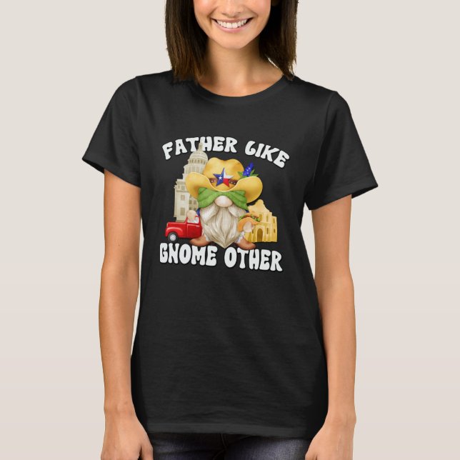 Taco Grandpa Gnome Graphic For Men  Saying Texas D T-Shirt (Front)