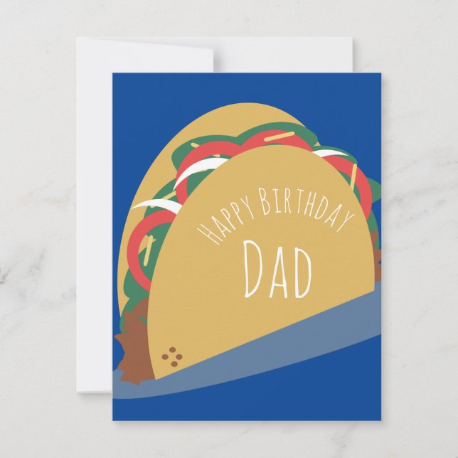 Taco Happy Birthday Dad Father Grandpa  Card (Front)