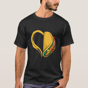 Taco Heart Nacho Mexican Food Cinco De Mayo Valent T-Shirt